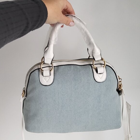 Juicy Couture Denim & White Satchel • Brand New • Crossbody/Top Handle - Picture 4 of 11